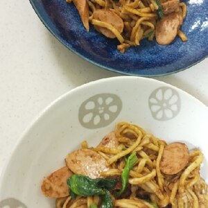 甜麺醤味の焼きうどん